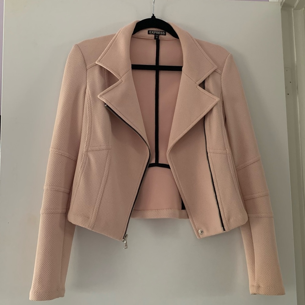 Express blush pink structured jacket XS